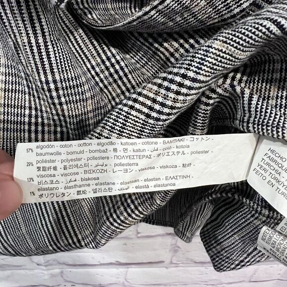 Zara Basic Size Small Plaid Off The Shoulder Puff Sleeve Mini Belted Dress - Picture 11 of 13